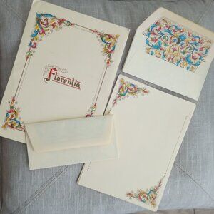 Vintage Florentia stationery set - Made in Italy 10 sheets + 10 envelopes